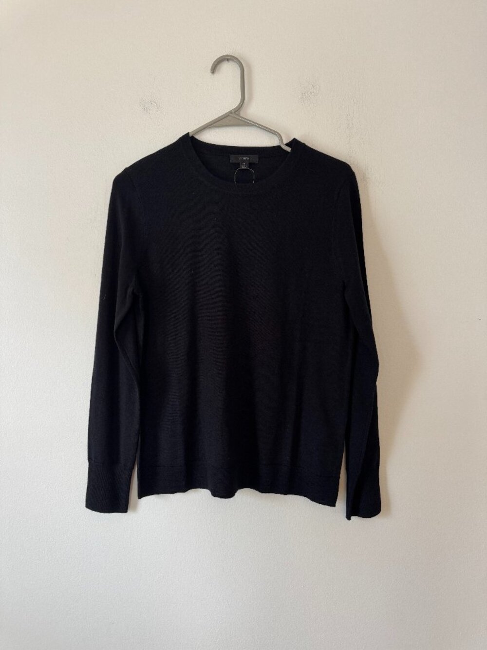 J. Crew 100% Merino Wool Crew Sweater Black NWOT